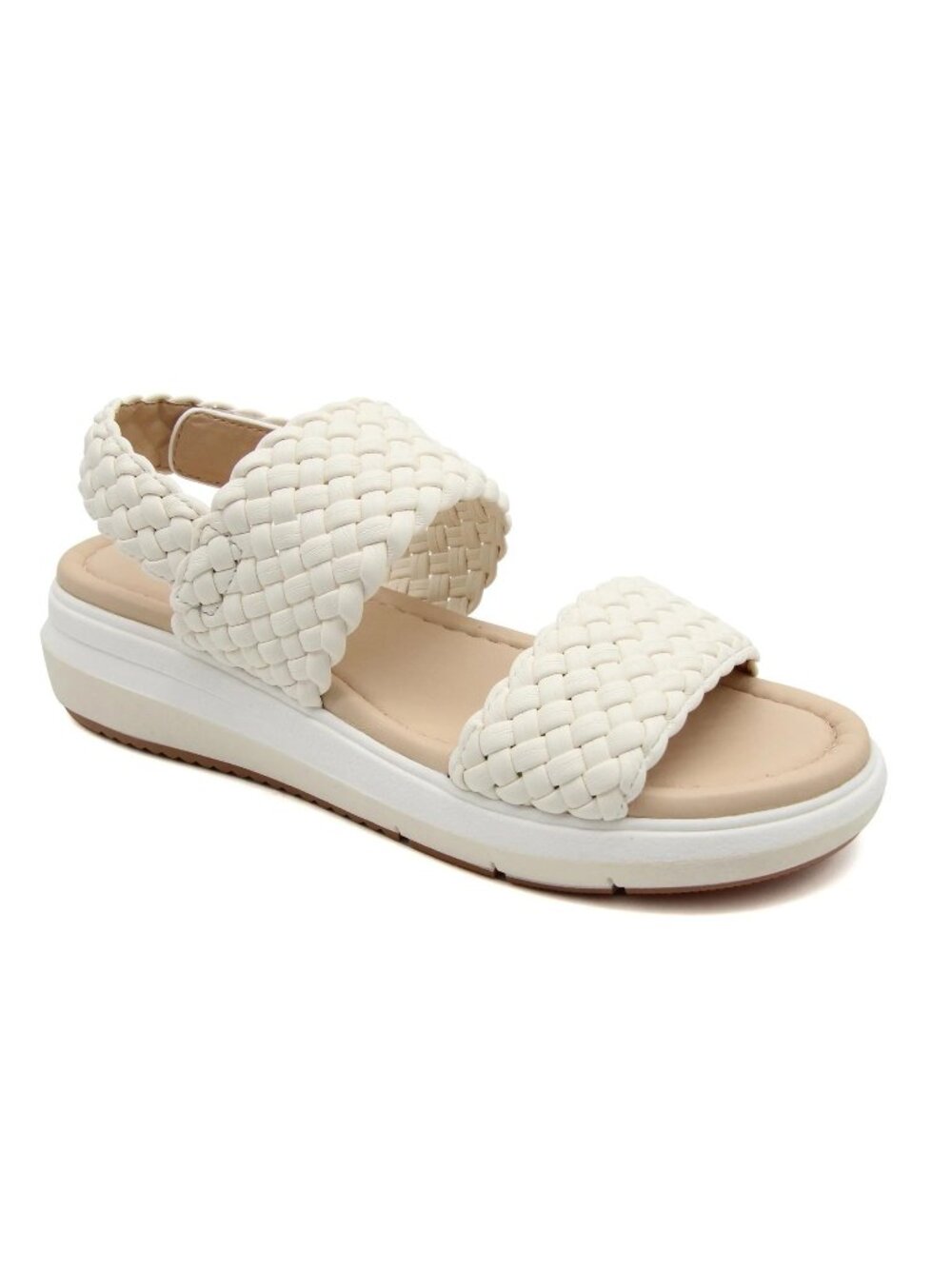 JBU Leila Size 8M Sandal Platform Woven Braided Adjustable Vegan Comfort Elastic